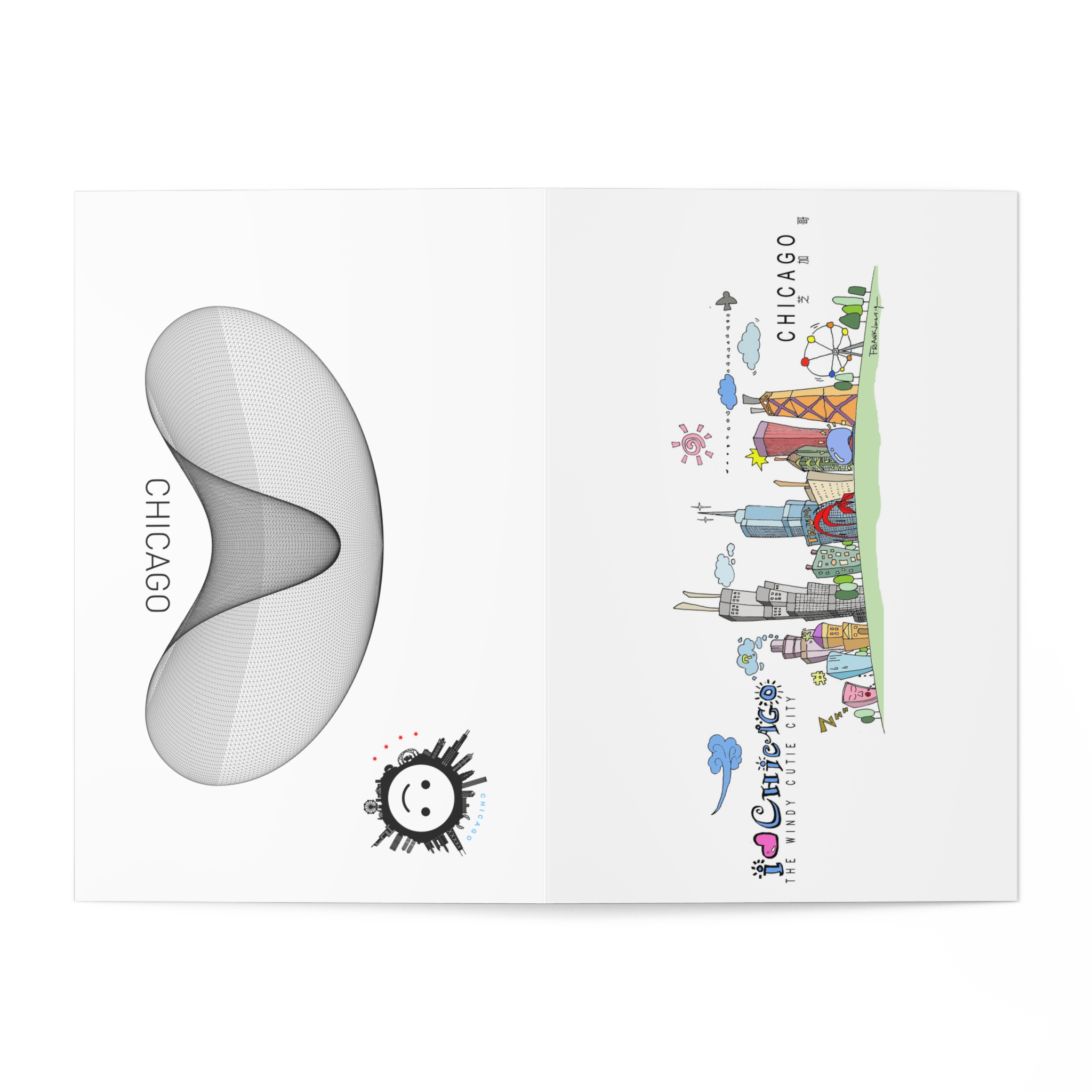 Chicago Skyline_Color & Bean Greeting Cards - 7 Pack - Image 3
