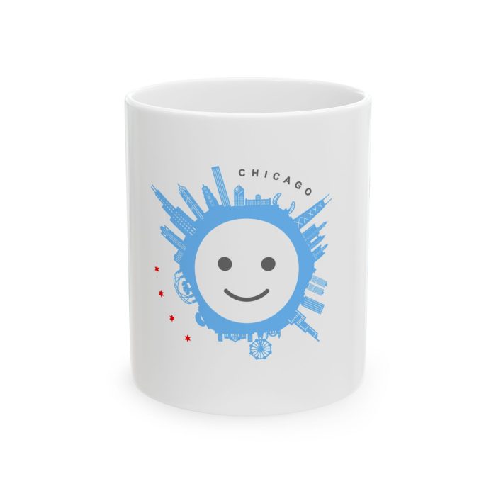 Chicago_Skyline Smile Ceramic Mug - Perfect Gift for Travelers & Coffee Lovers