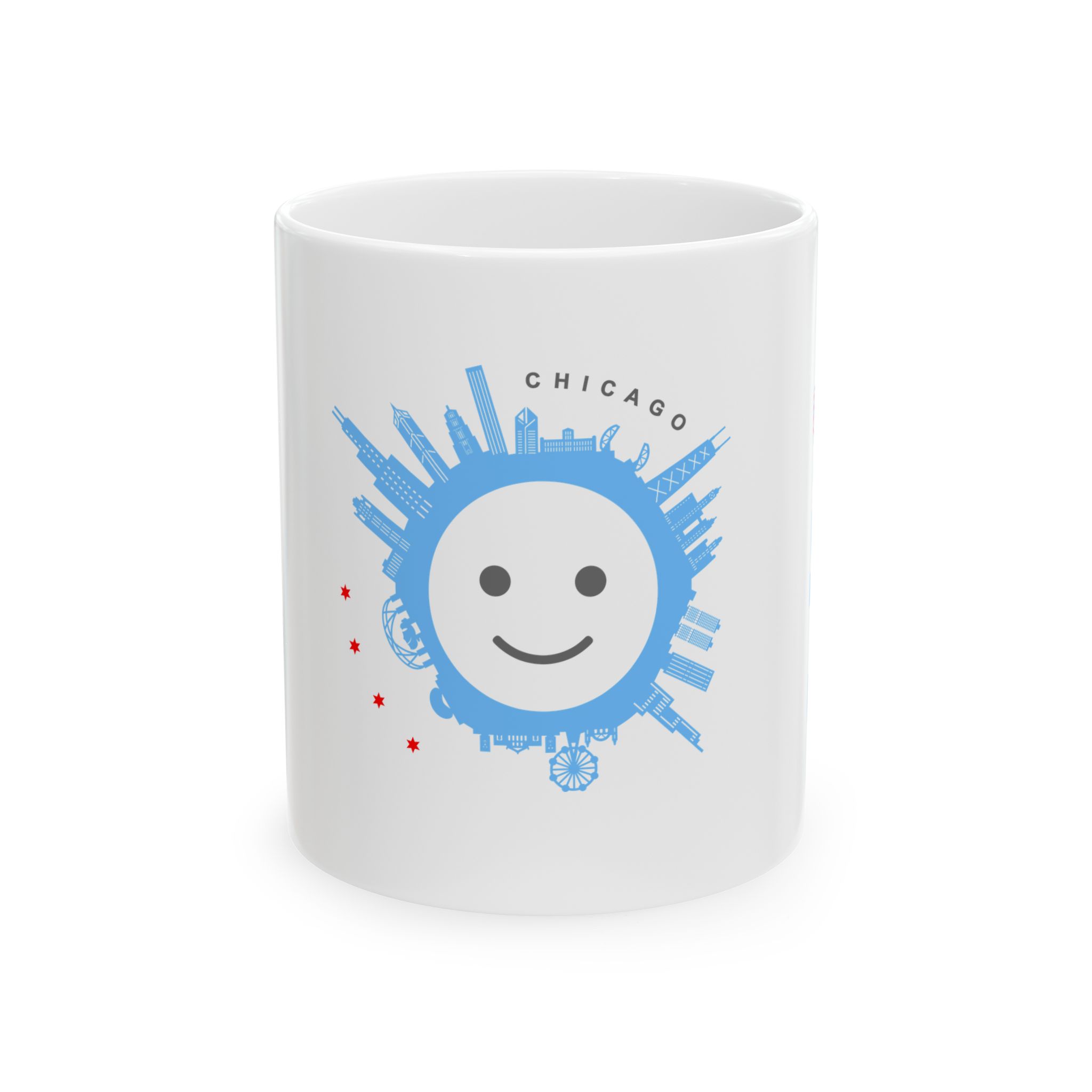 Chicago_Skyline Smile Ceramic Mug - Perfect Gift for Travelers & Coffee Lovers