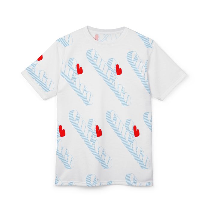 Chicago Heart_ Unisex Cut & Sew Tee - Fun Graphic T-Shirt for Casual Style