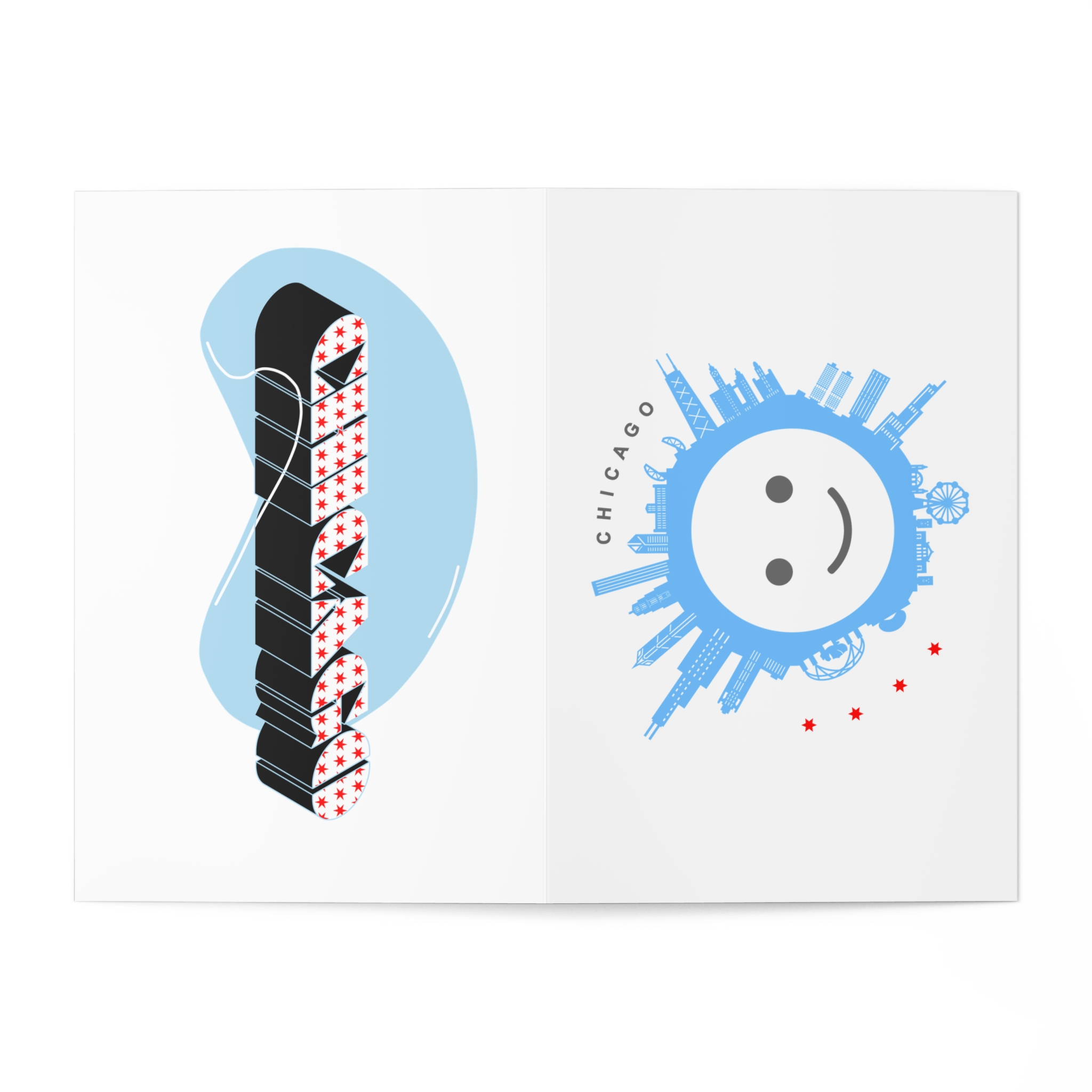 Chicago Skyline_Smile & Bean Greeting Cards - 7 Pack - Image 3