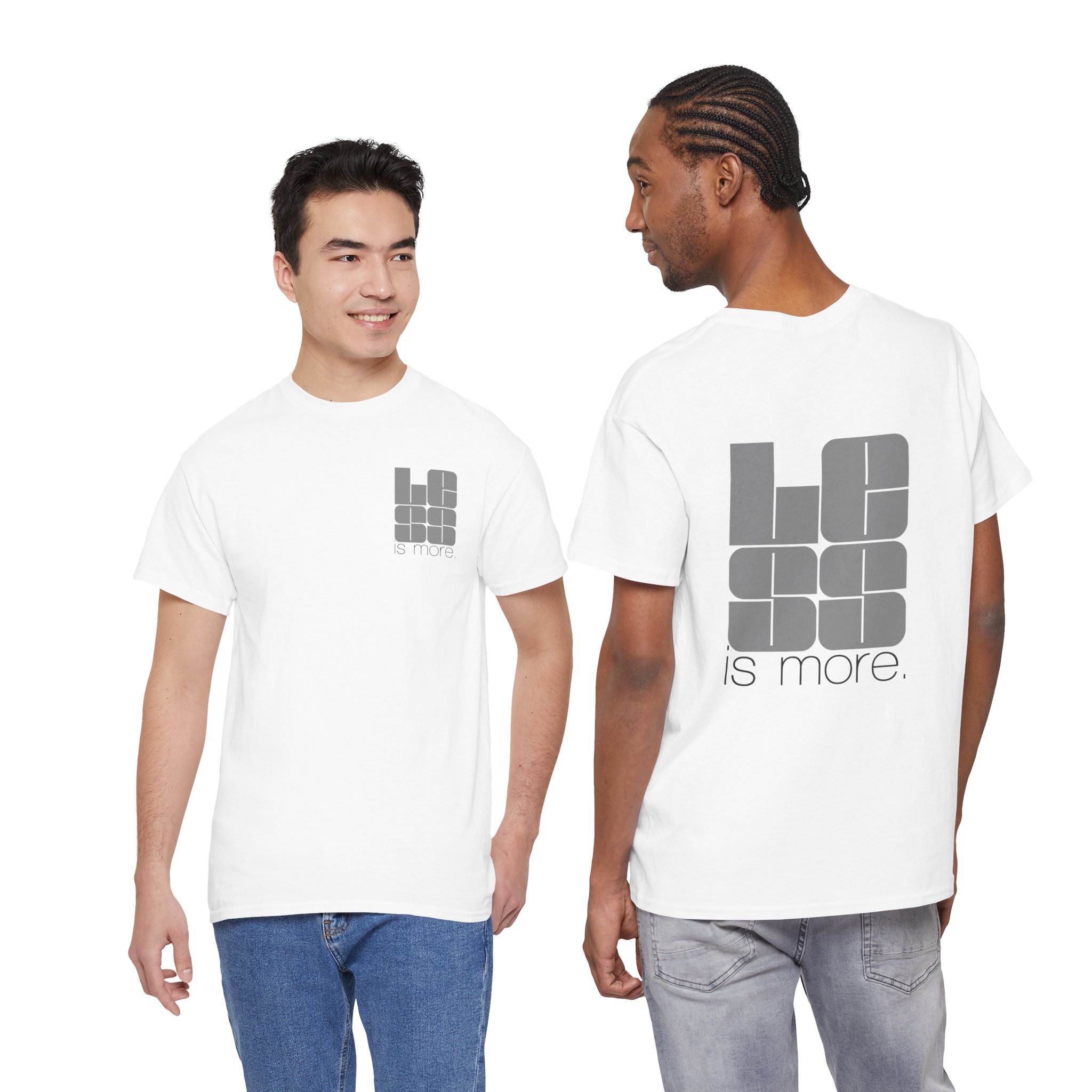 T-Shirt — "Less Is More" Minimalist Typography Tee - Image 2